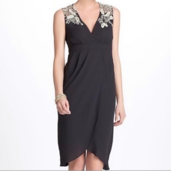 Anthropologie Meadow Rue Black Sleeveless Midi Dress Size 6 - Picture 1 of 12